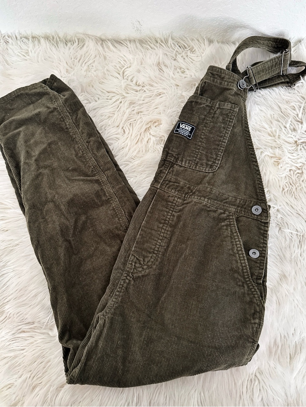 Vans Olive Green Corduroy Overalls - Picture 3 of 4